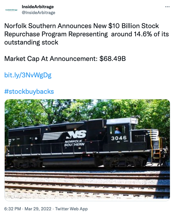 Norfolk Southern Stock Buyback Announcement