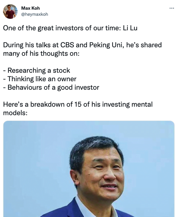 One of the great investors of our time: Li Lu