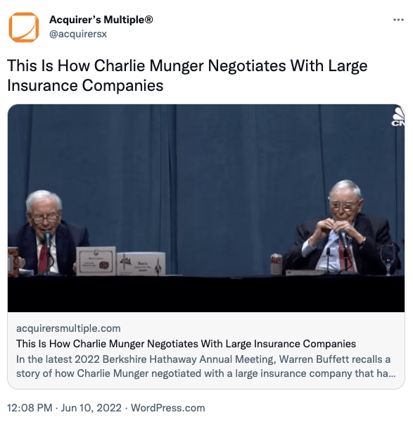 This Is How Charlie Munger Negotiates With Large Insurance Companies