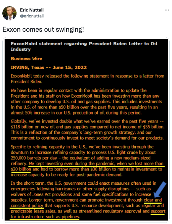Exxon comes out swinging!