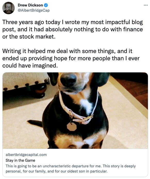 Writing it helped me deal with some things, and it ended up providing hope for more people than I ever could have imagined.