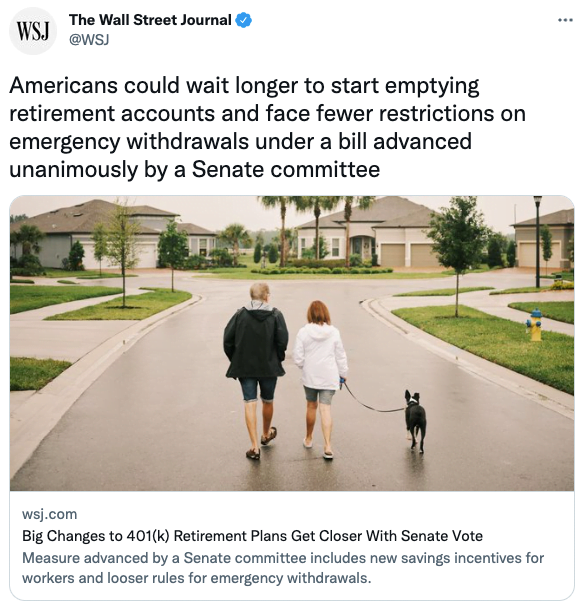 Americans could wait longer to start emptying retirement accounts