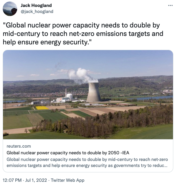 Global nuclear power capacity needs to double by mid-century