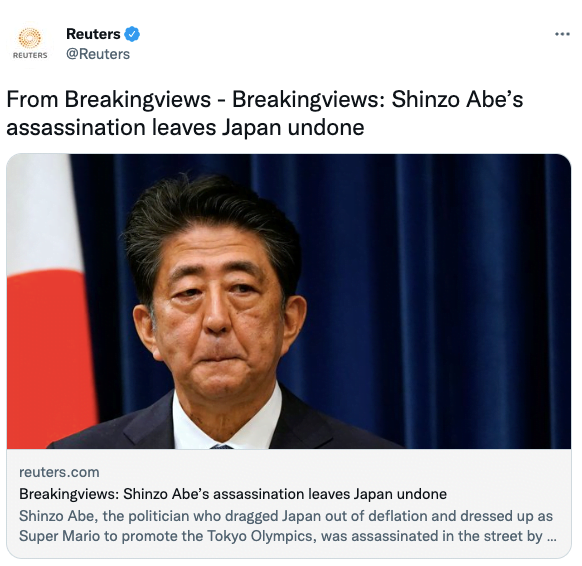 Shinzo Abe’s assassination leaves Japan undone