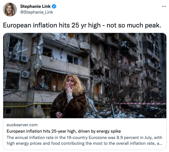 European inflation hits 25 yr high
