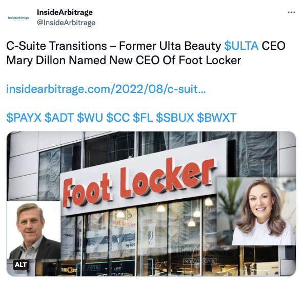 Former Ulta Beauty $ULTA CEO Mary Dillon Named New CEO Of Foot Locker
