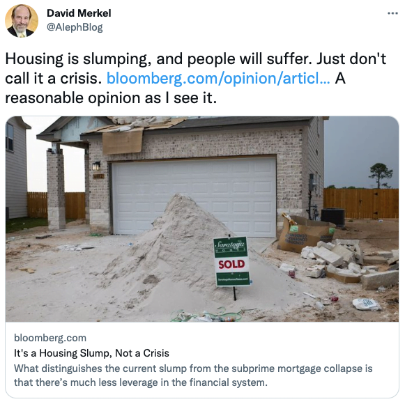 Housing is slumping, and people will suffer. Just don't call it a crisis.