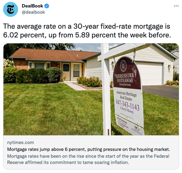 The average rate on a 30-year fixed-rate mortgage is 6.02 percent, up from 5.89 percent the week before.