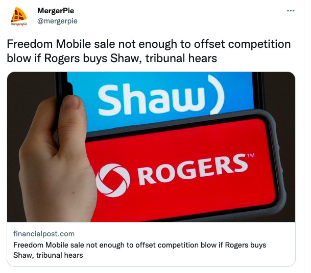 Freedom Mobile sale not enough to offset competition blow if Rogers buys Shaw, tribunal hears