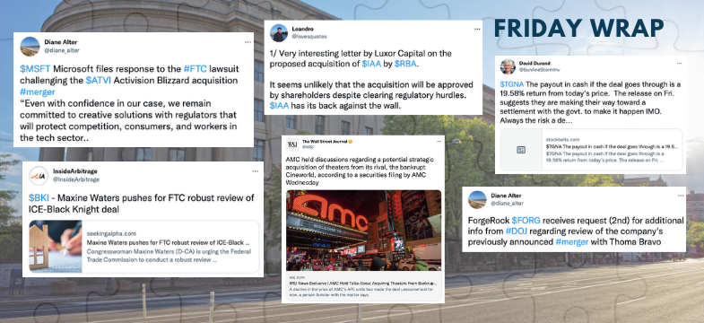 Inside Arbitrage Friday Wrap - Regulatory Issues Bog Down M&A