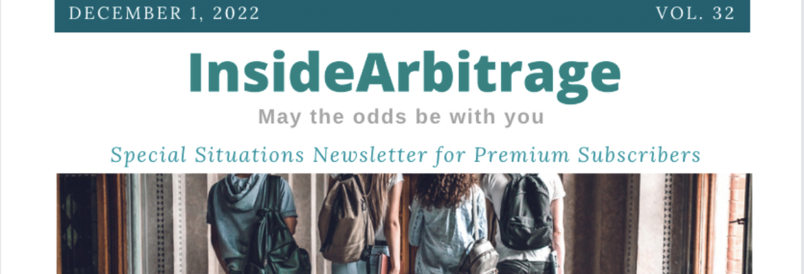 InsideArbitrage Special Situations Newsletter: December 2022