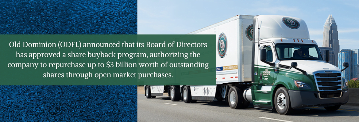 Old Dominion Freight Line Ramps up a $3 Billion Share Repurchase - Buyback Wednesdays