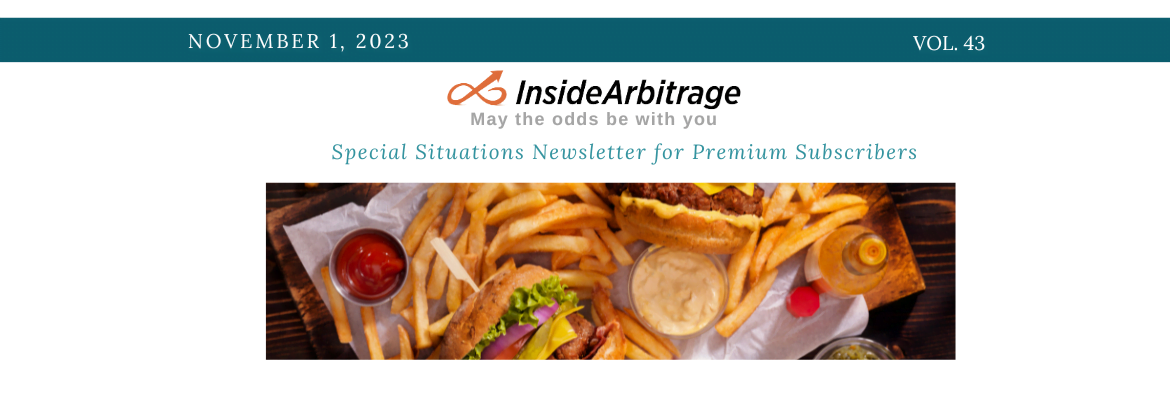 InsideArbitrage Special Situations Newsletter: November 2023