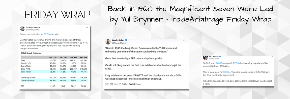 Back in 1960 the Magnificent Seven Were Led by Yul Brynner - InsideArbitrage Friday Wrap