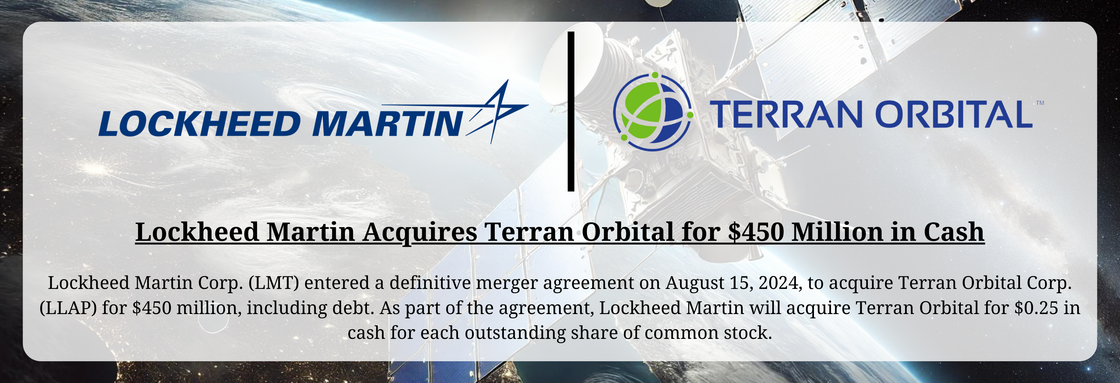 Lockheed Martin - Terran Orbital Merger