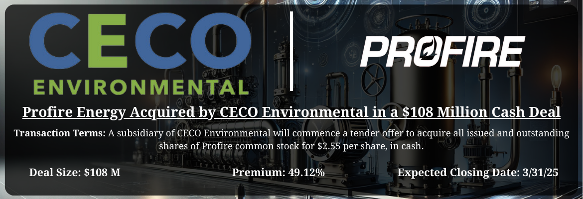 Ceco - Profire Merger