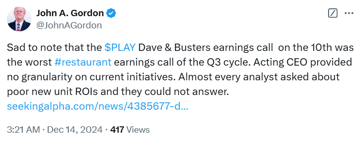 D&B earnings tweet