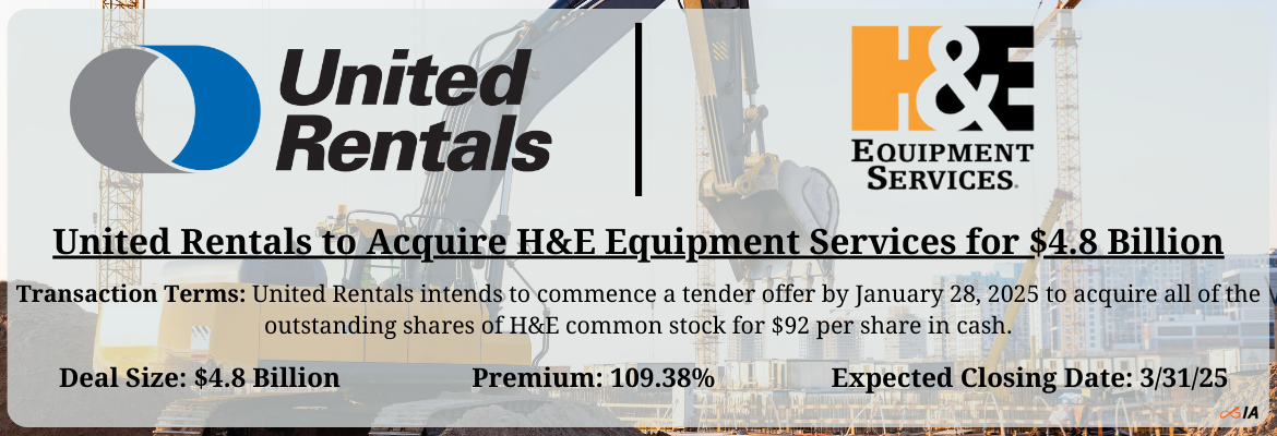 United Rentals - H&E Equipment Services Merger