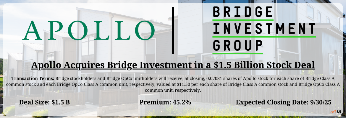 Apollo - Bridge Investment Merger