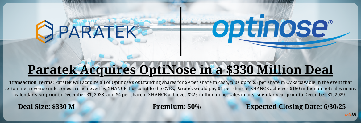 Paratek - OptiNose Merger
