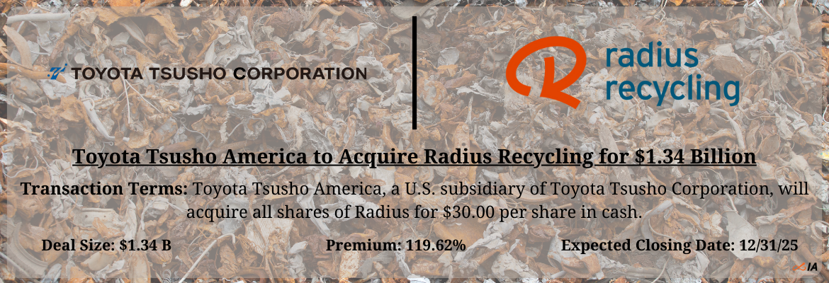 Toyota Tsusho America - Radius Recycling Merger