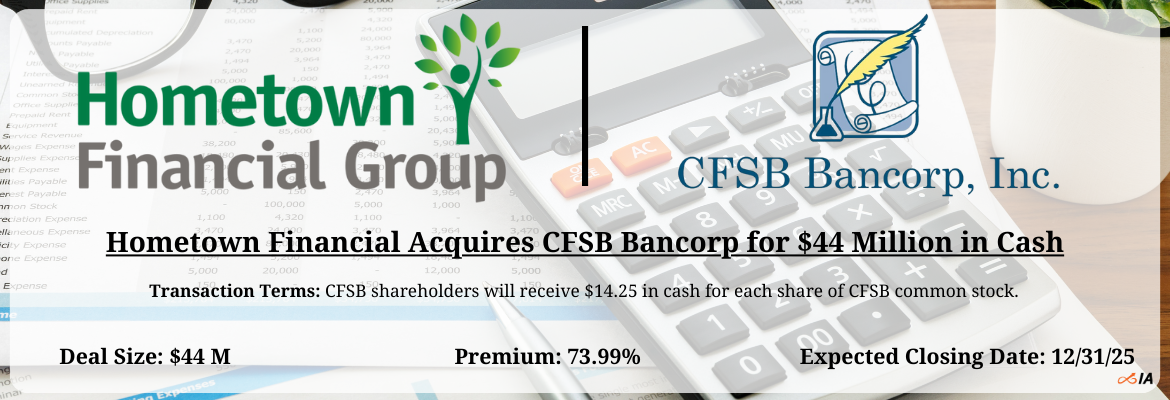 Hometown Financial - CFSB Bancorp Merger