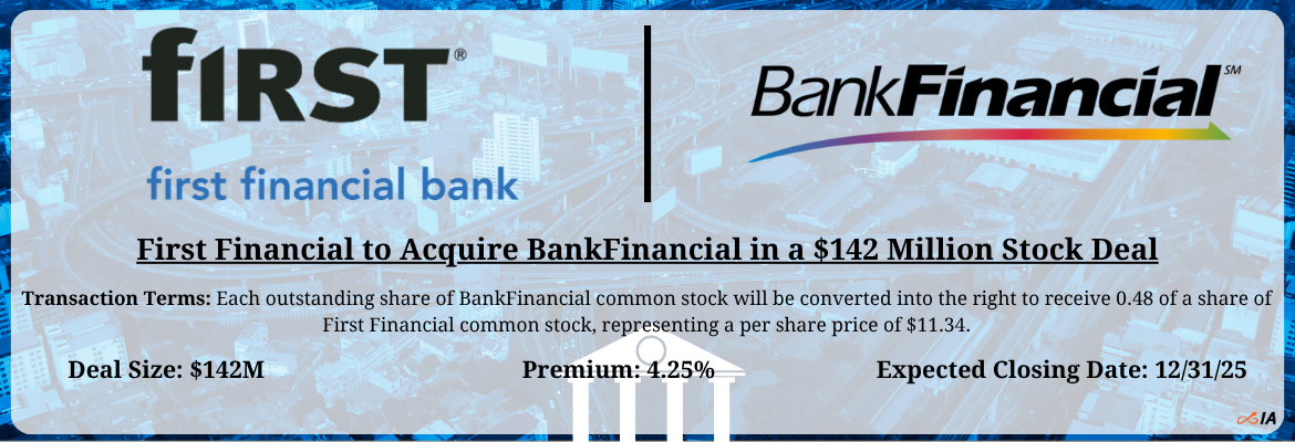 First Financial - BankFinancial Merger
