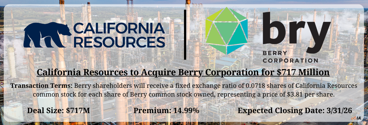 California Resources - Berry Corporation Merger