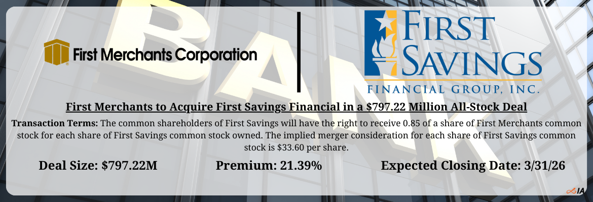First Merchants - First Savings Financial Merger