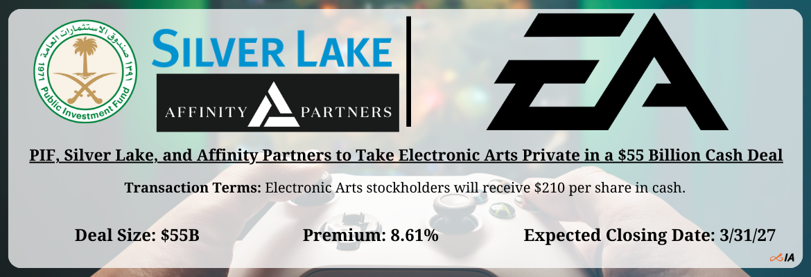 PIF, Silver Lake, and Affinity Partners - Electronic Arts Merger
