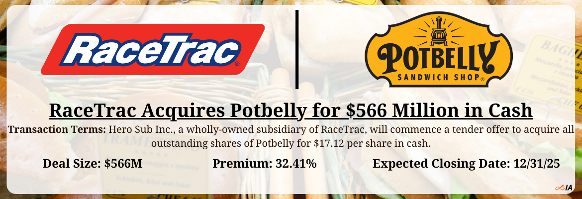 RaceTrac - Potbelly Merger