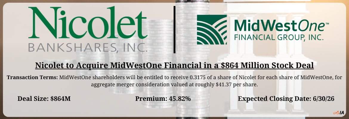 Nicolet - MidWestOne Financial Merger