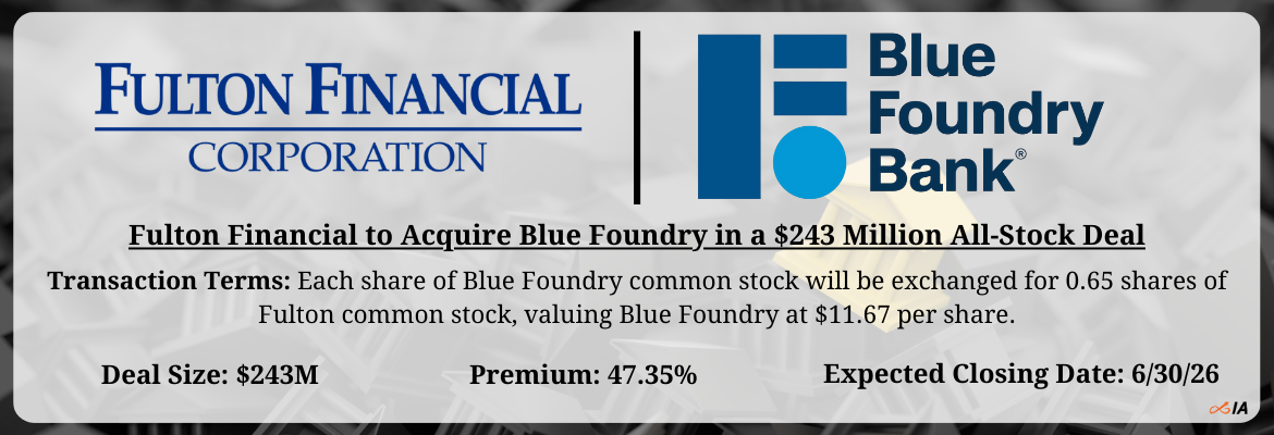 Fulton Financial - Blue Foundry Merger