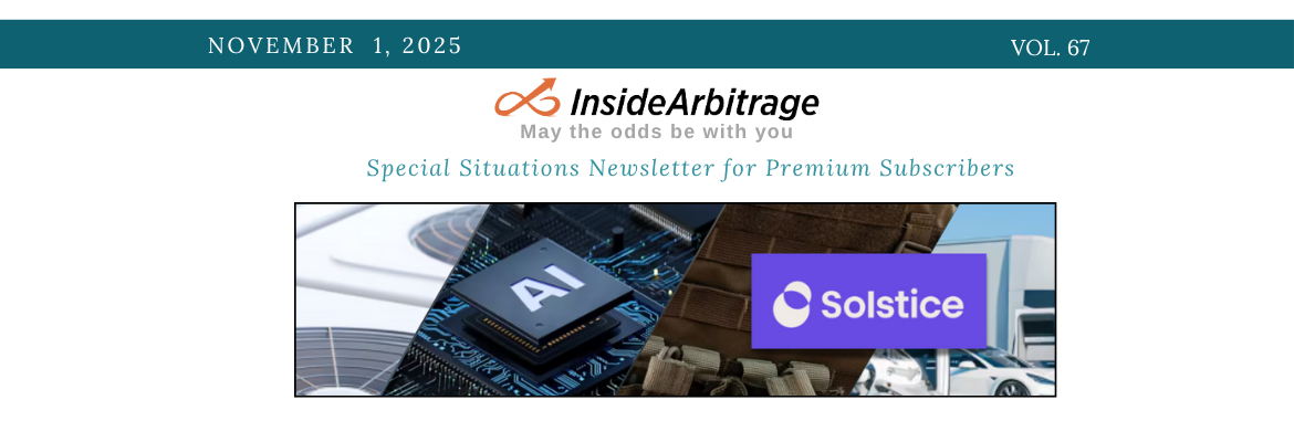 InsideArbitrage Special Situations Newsletter November 2025