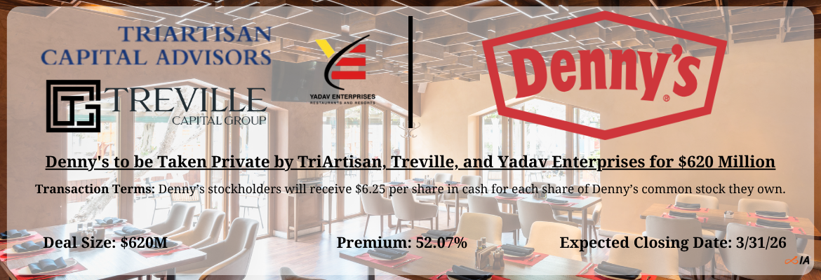 TriArtisan, Treville, and Yadav Enterprises - Denny's Merger