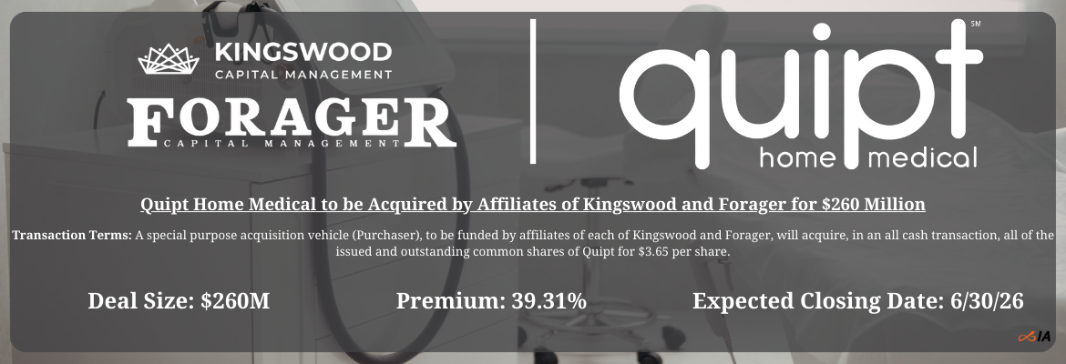 Kingswood and Forager - Quipt Home Medical Merger