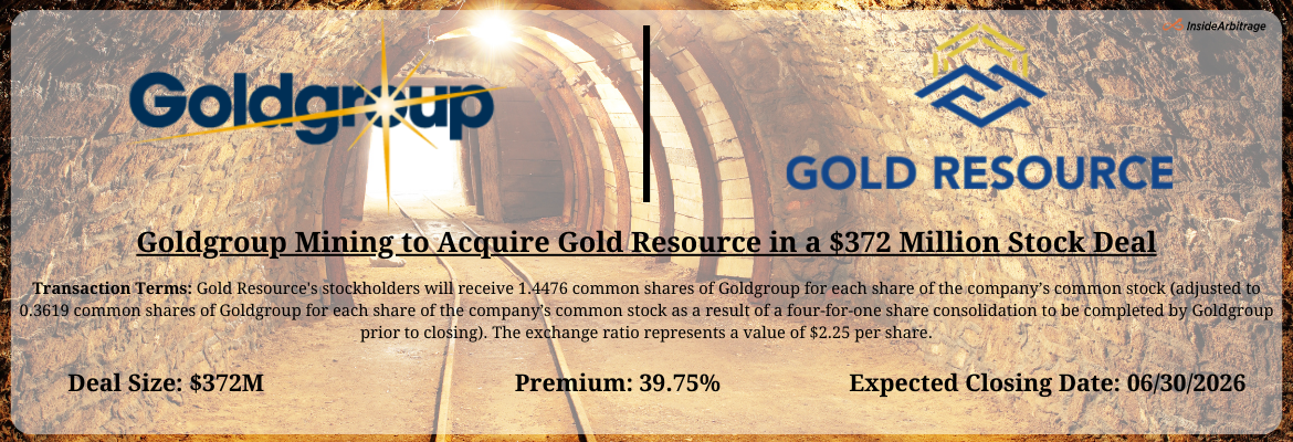 Goldgroup Mining - Gold Resource Merger