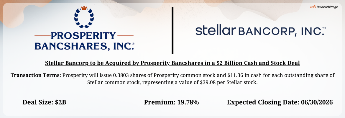 Prosperity Bancshares - Stellar Bancorp Merger