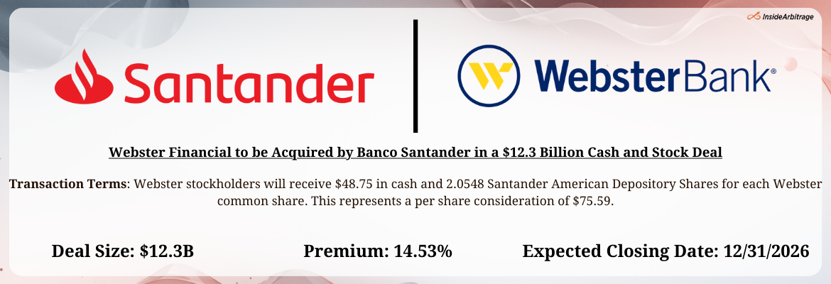 Banco Santander - Webster Financial Merger