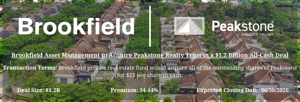 Brookfield Asset Management - Peakstone Realty Trust Merger