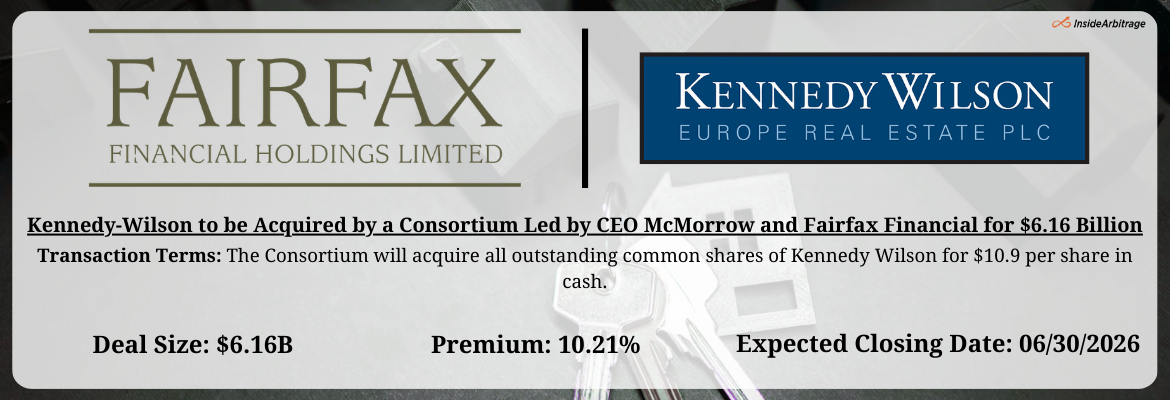 CEO McMorrow and Fairfax Financial - Kennedy-Wilson Merger