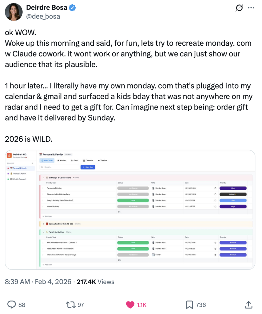 Deirda Bosa Tweet About Monday