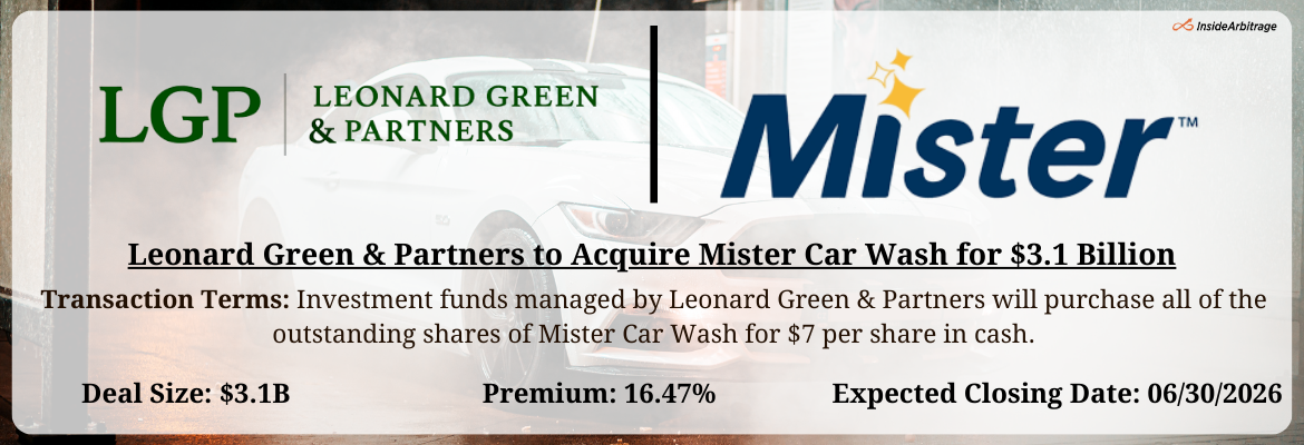 Leonard Green & Partners - Mister Car Wash Merger