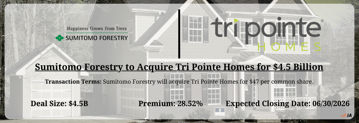 Sumitomo Forestry - Tri Pointe Homes Merger