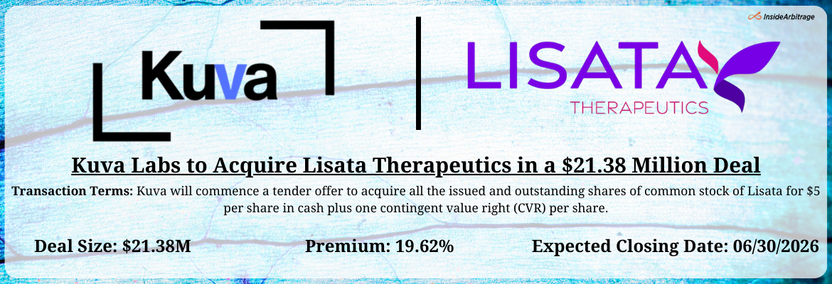 Kuva Labs - Lisata Therapeutics Merger