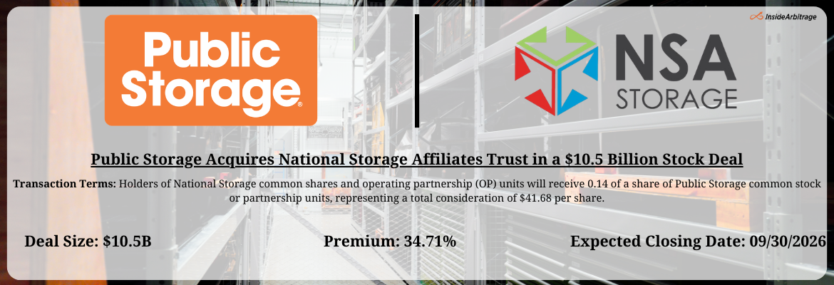 Public Storage - National Storage Affiliates Trust Merger