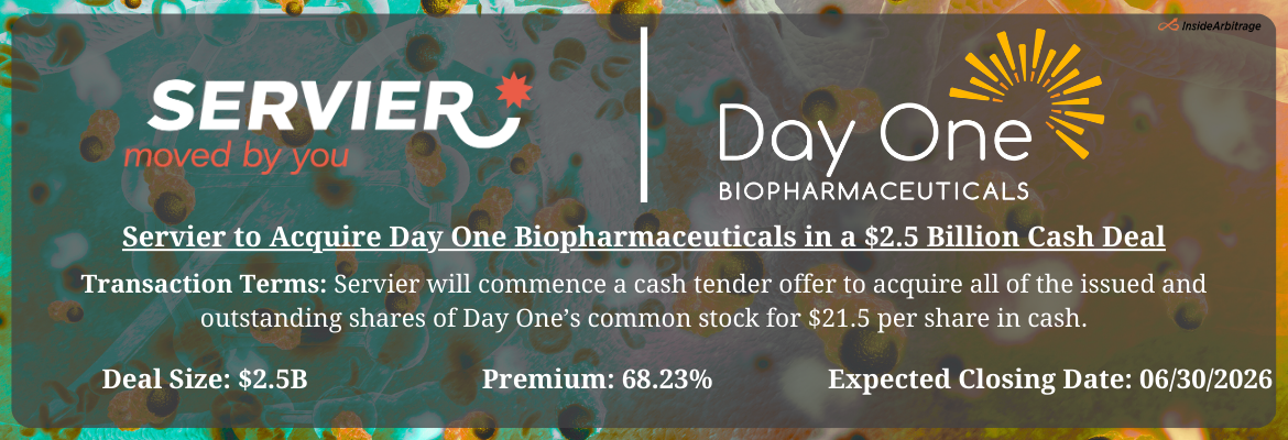 Servier - Day One Biopharmaceuticals Merger