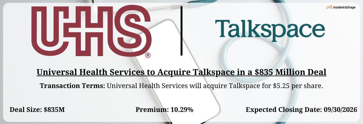 Universal Health Services - Talkspace Merger