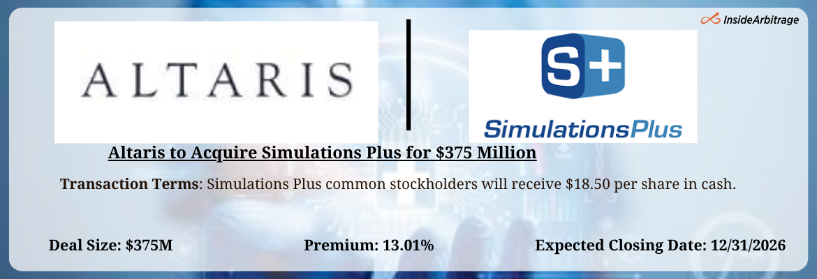 Altaris - Simulation Plus Merger