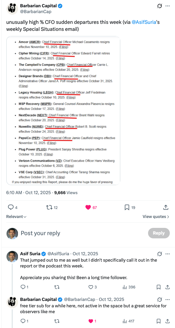Barbarian Cap Tweet About CFO Resignations